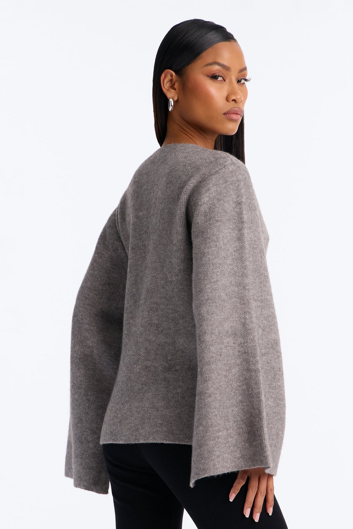 High Expectations Tie Waist Cardigan - Grey