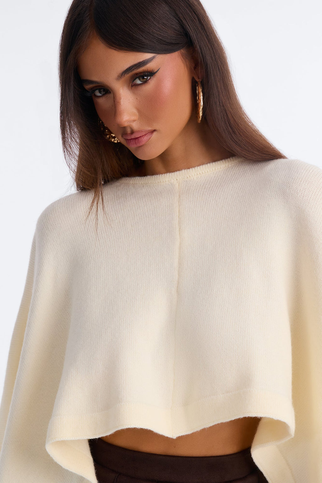 Cozy Cutie Fringe Poncho Sweater - Cream