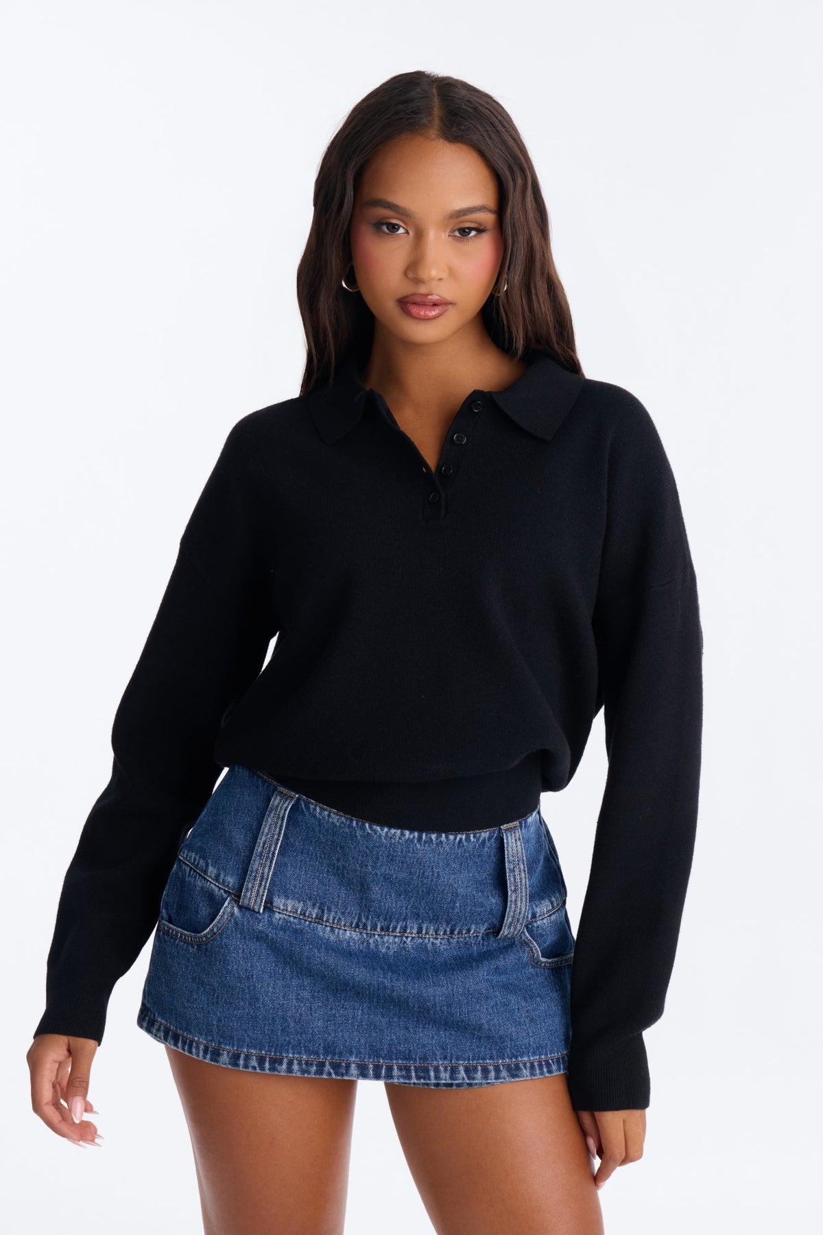 Subtle Finish Pullover Sweater - Black