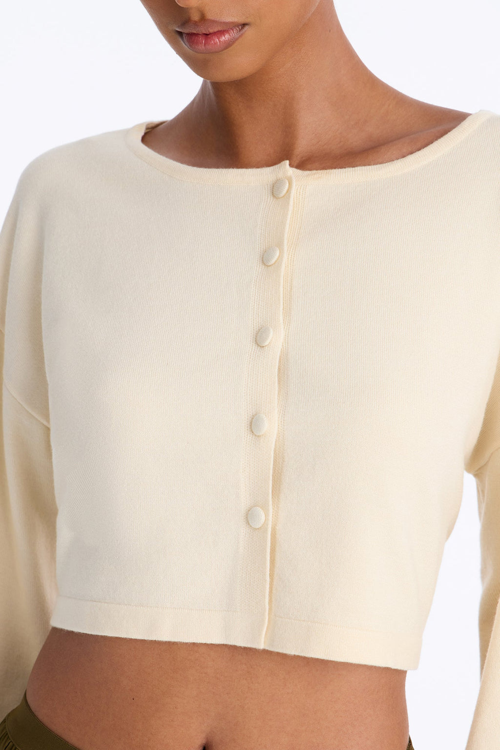 Autumn Dreams Cropped Button Up Cardigan - Ivory