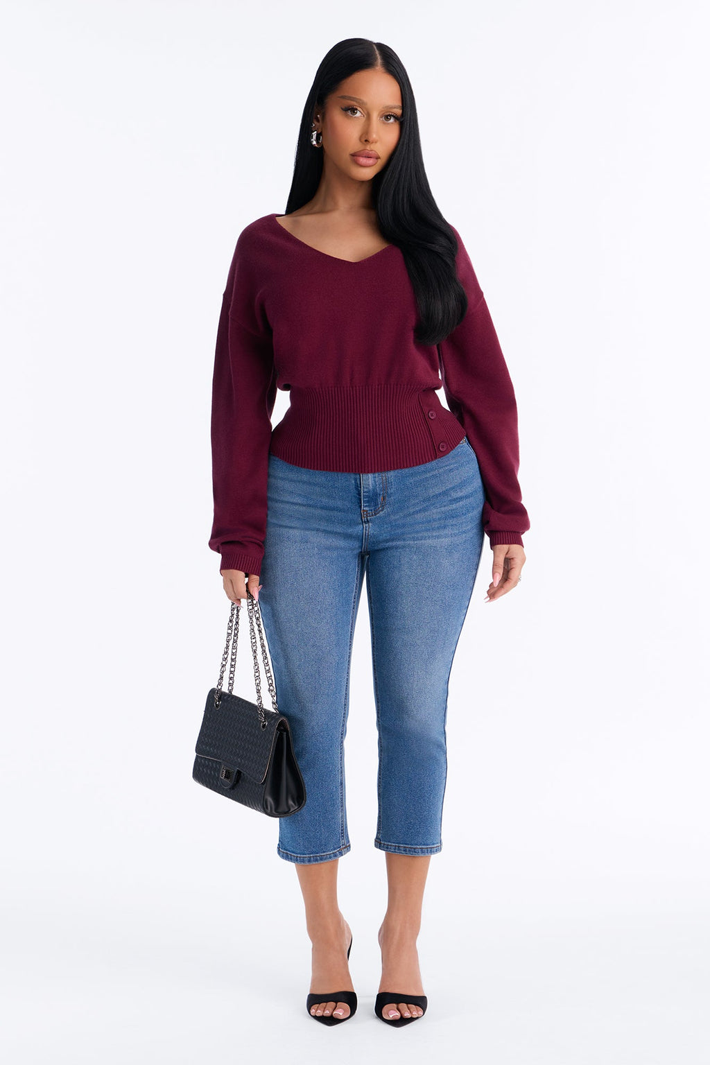 Misty Mornings Pullover Sweater - Burgundy
