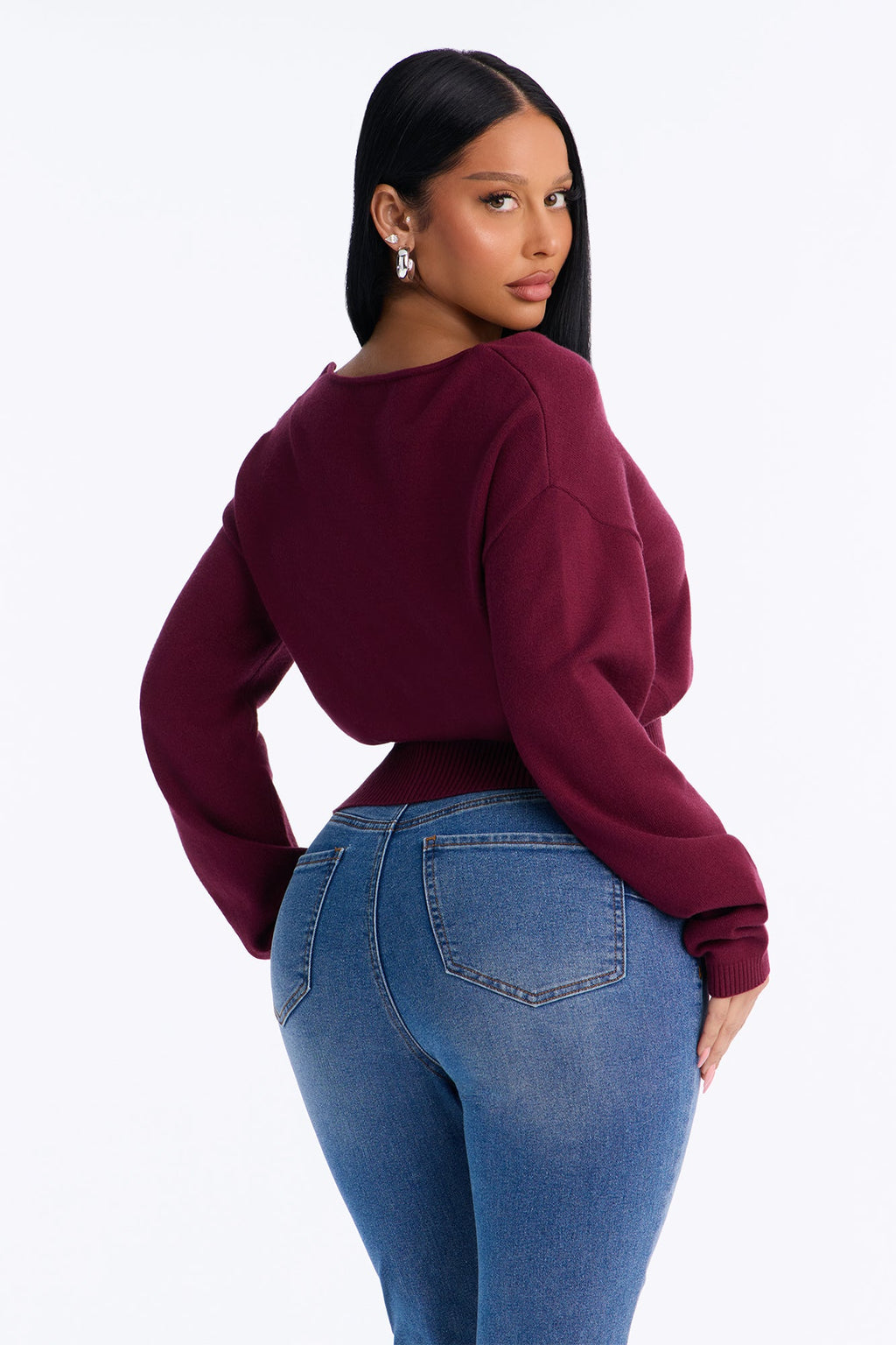 Misty Mornings Pullover Sweater - Burgundy