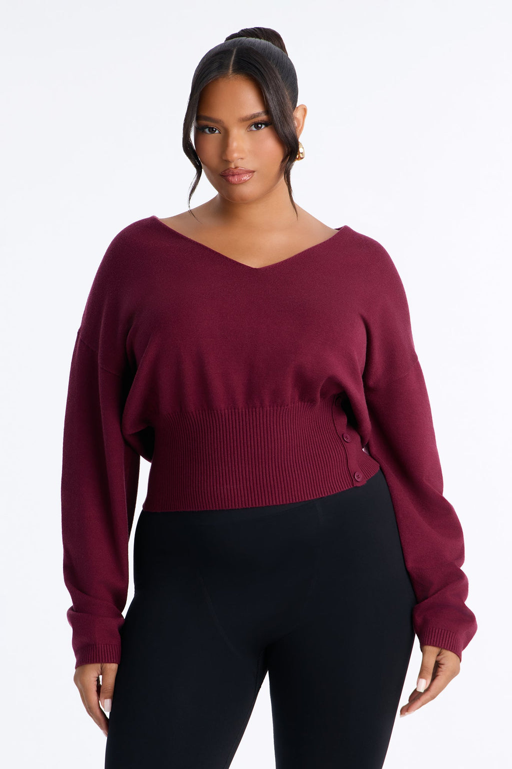 Misty Mornings Pullover Sweater - Burgundy