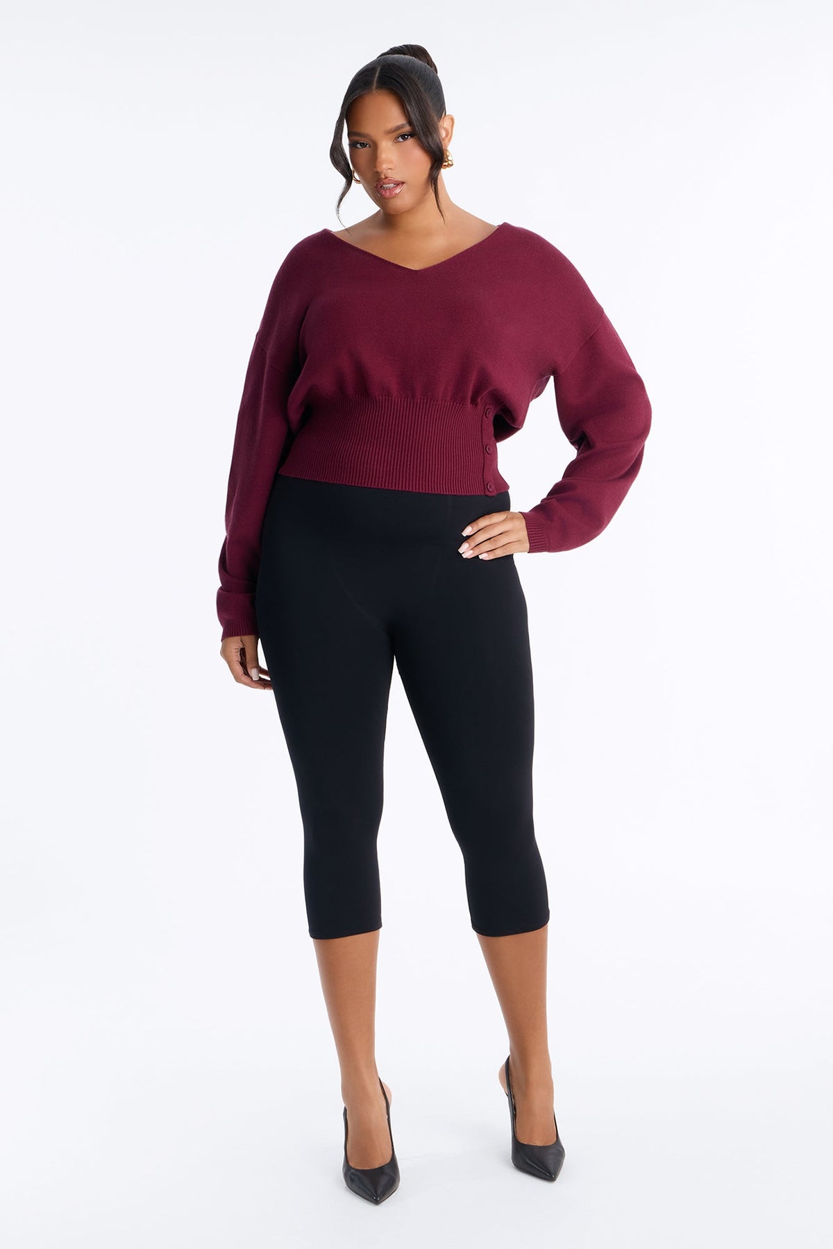 Misty Mornings Pullover Sweater - Burgundy