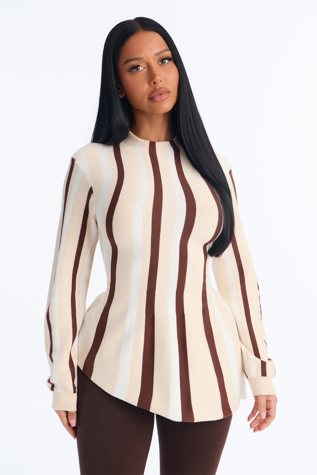 Sweet Affection Striped Pullover Sweater - Cream/combo