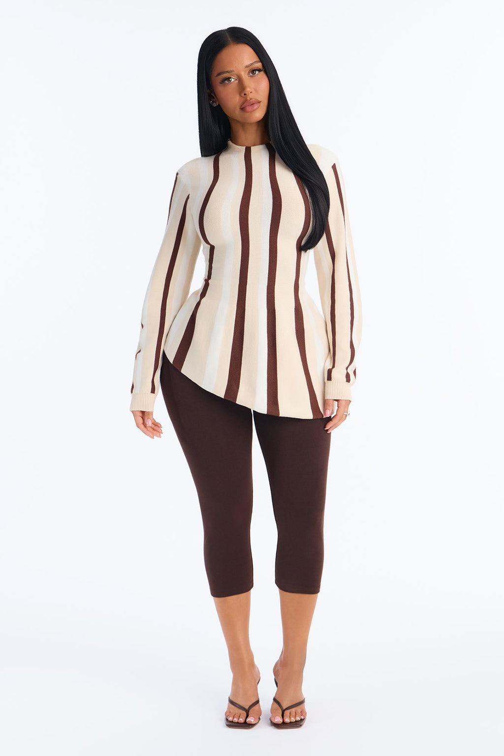 Sweet Affection Striped Pullover Sweater - Cream/combo