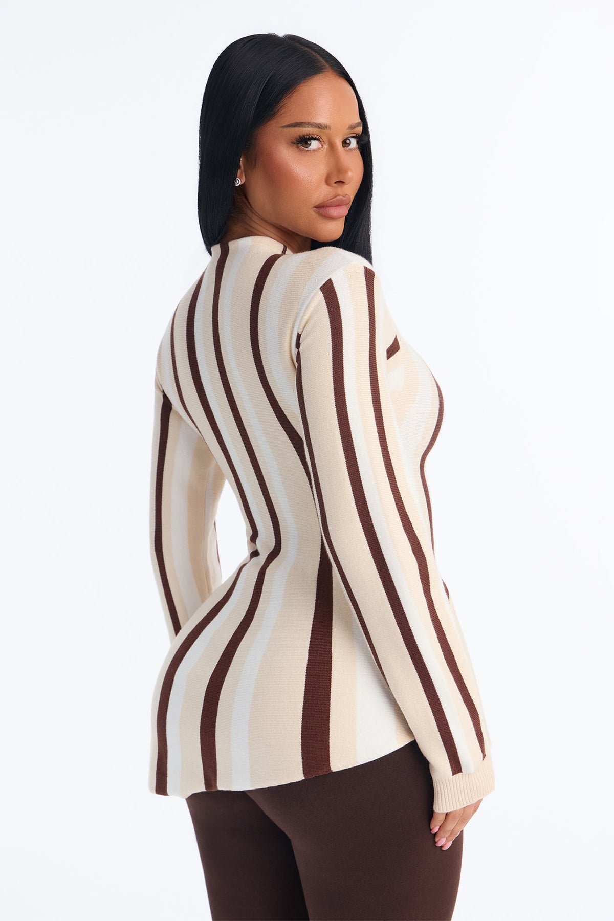 Sweet Affection Striped Pullover Sweater - Cream/combo