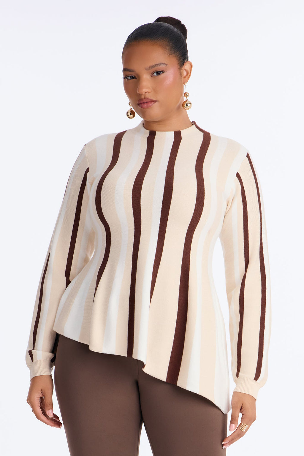 Sweet Affection Striped Pullover Sweater - Cream/combo