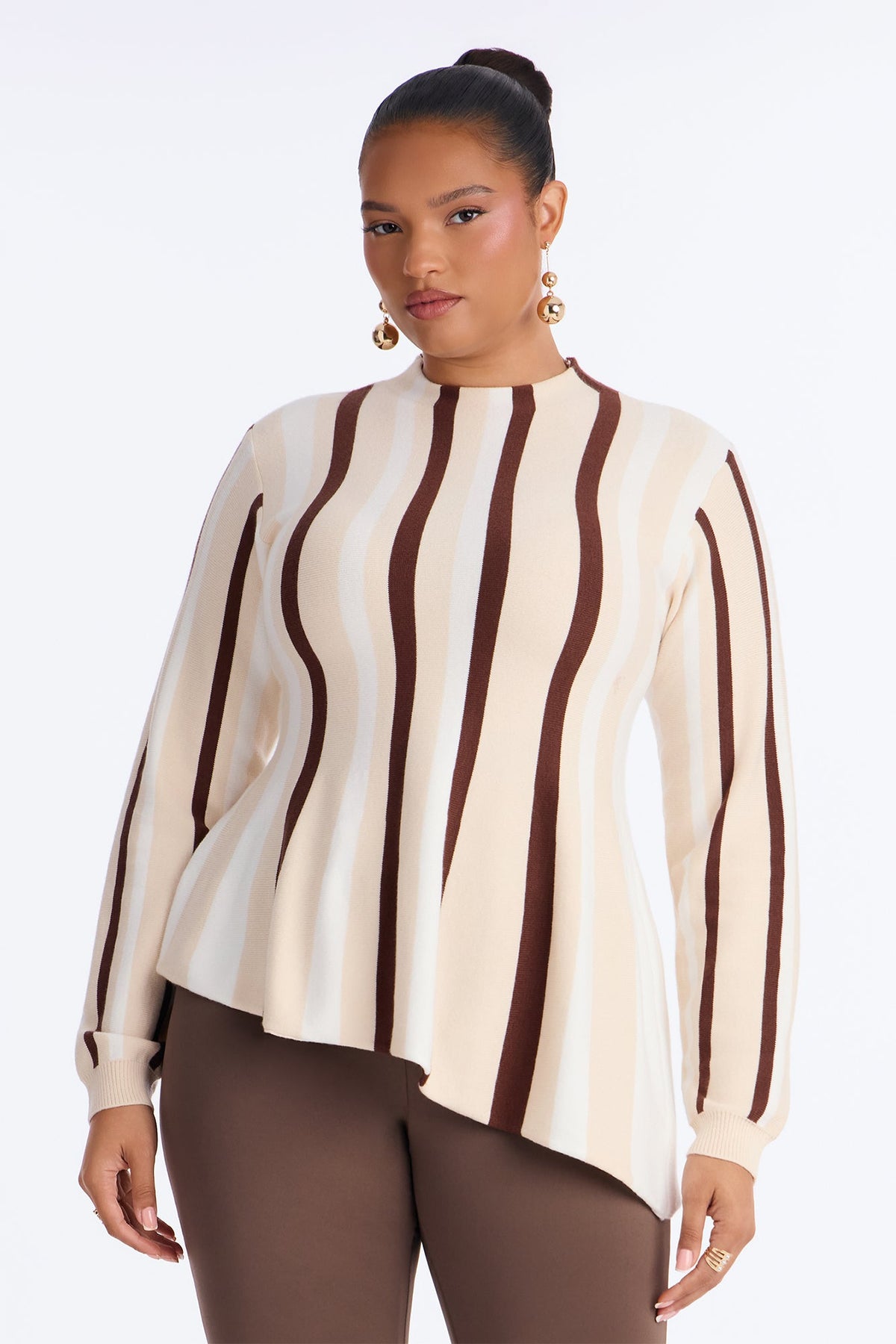 Sweet Affection Striped Pullover Sweater - Cream/combo