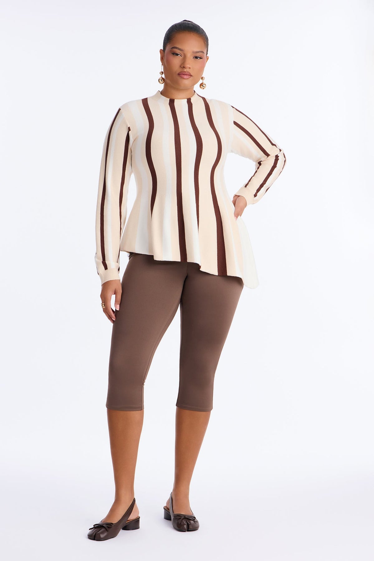 Sweet Affection Striped Pullover Sweater - Cream/combo