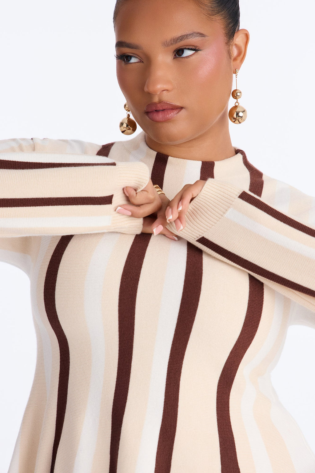 Sweet Affection Striped Pullover Sweater - Cream/combo