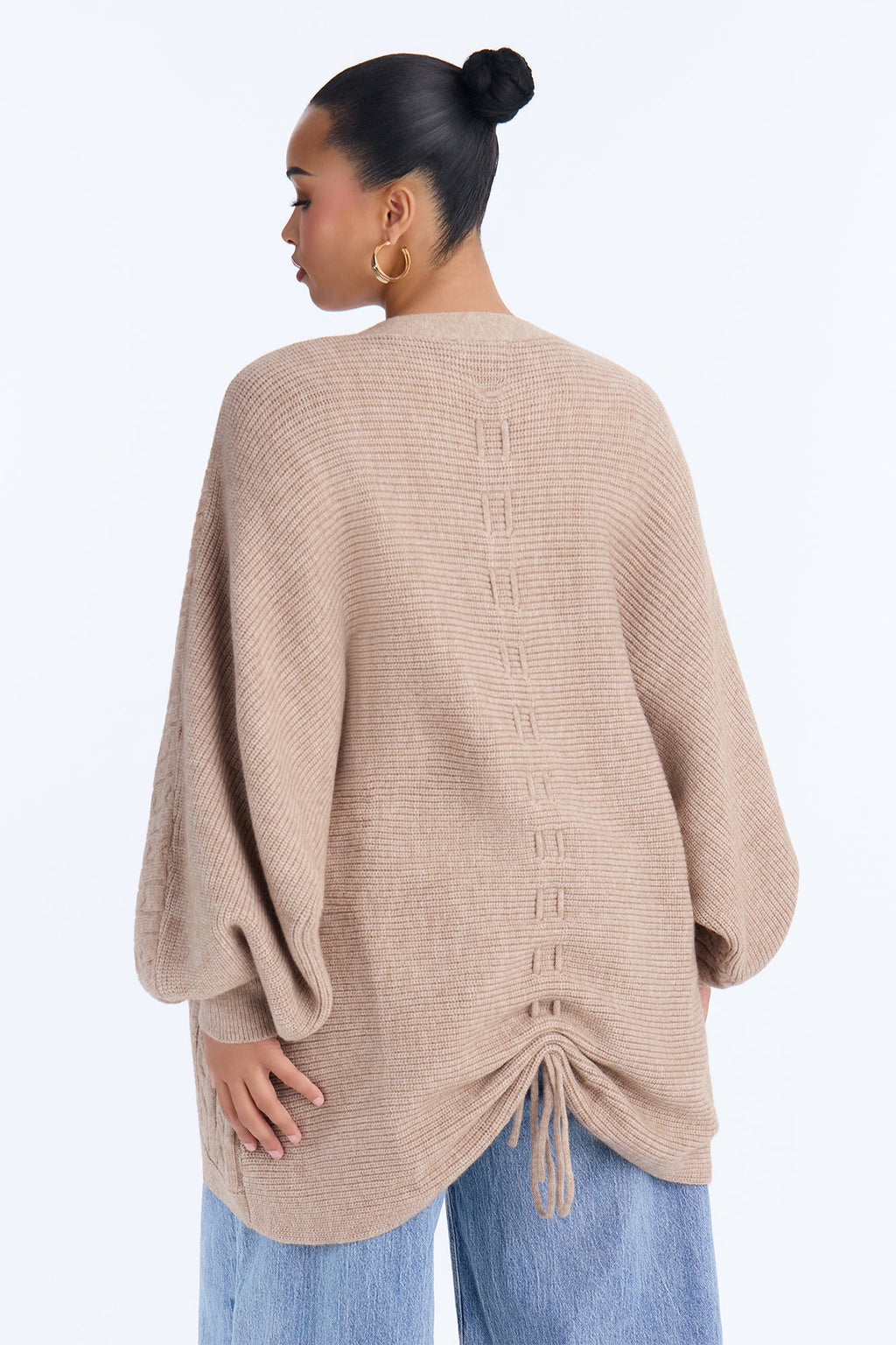 Windy Mood Open Front Cardigan - Taupe