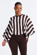 Hidden Passion Striped Pullover Sweater - Brown/combo