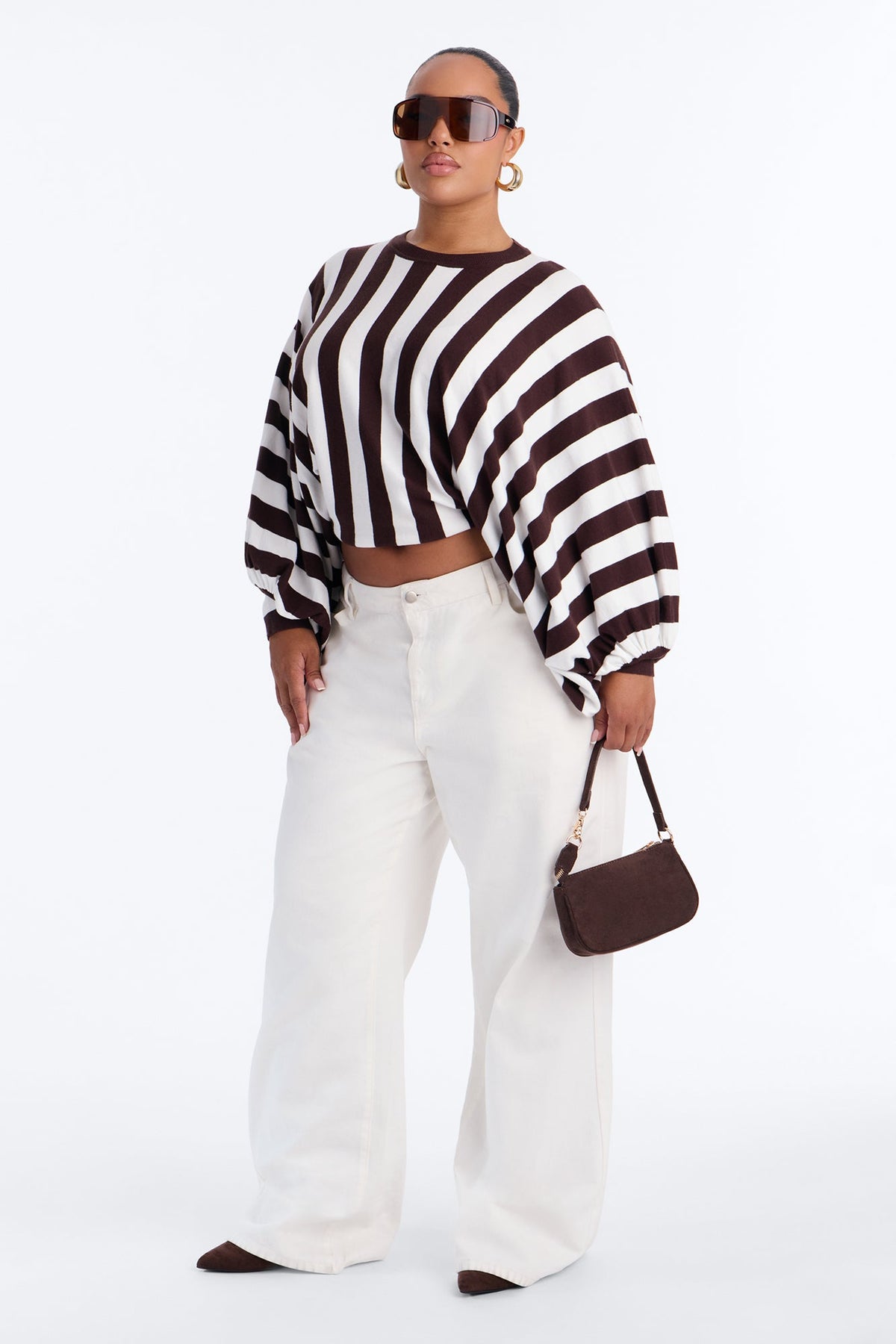Hidden Passion Striped Pullover Sweater - Brown/combo