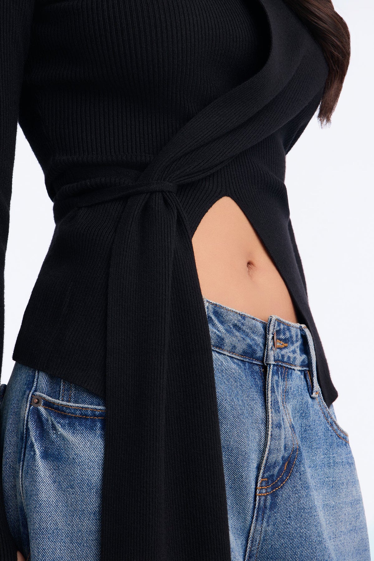 Loved Within Drape Pullover Sweater - Black
