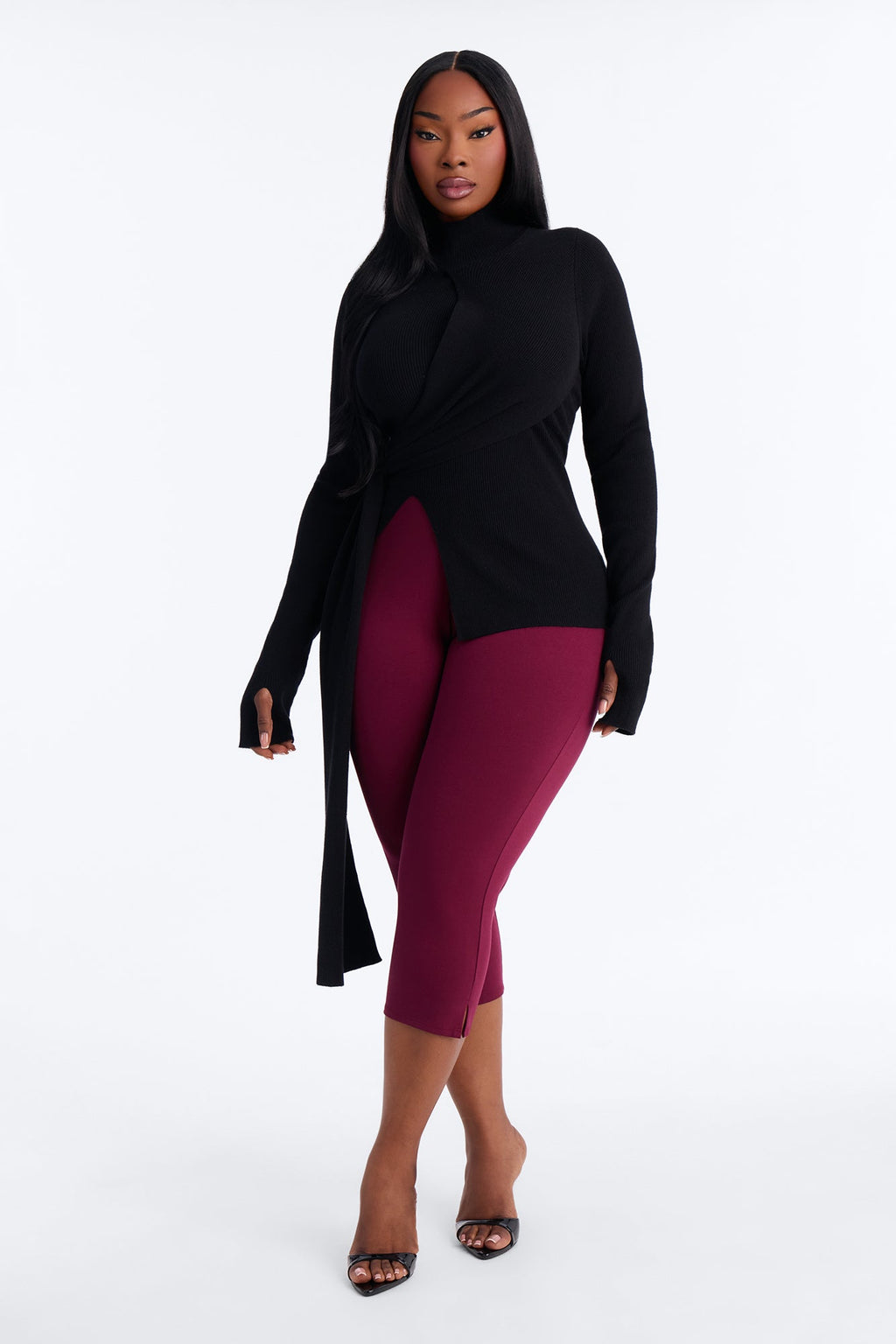 Loved Within Drape Pullover Sweater - Black