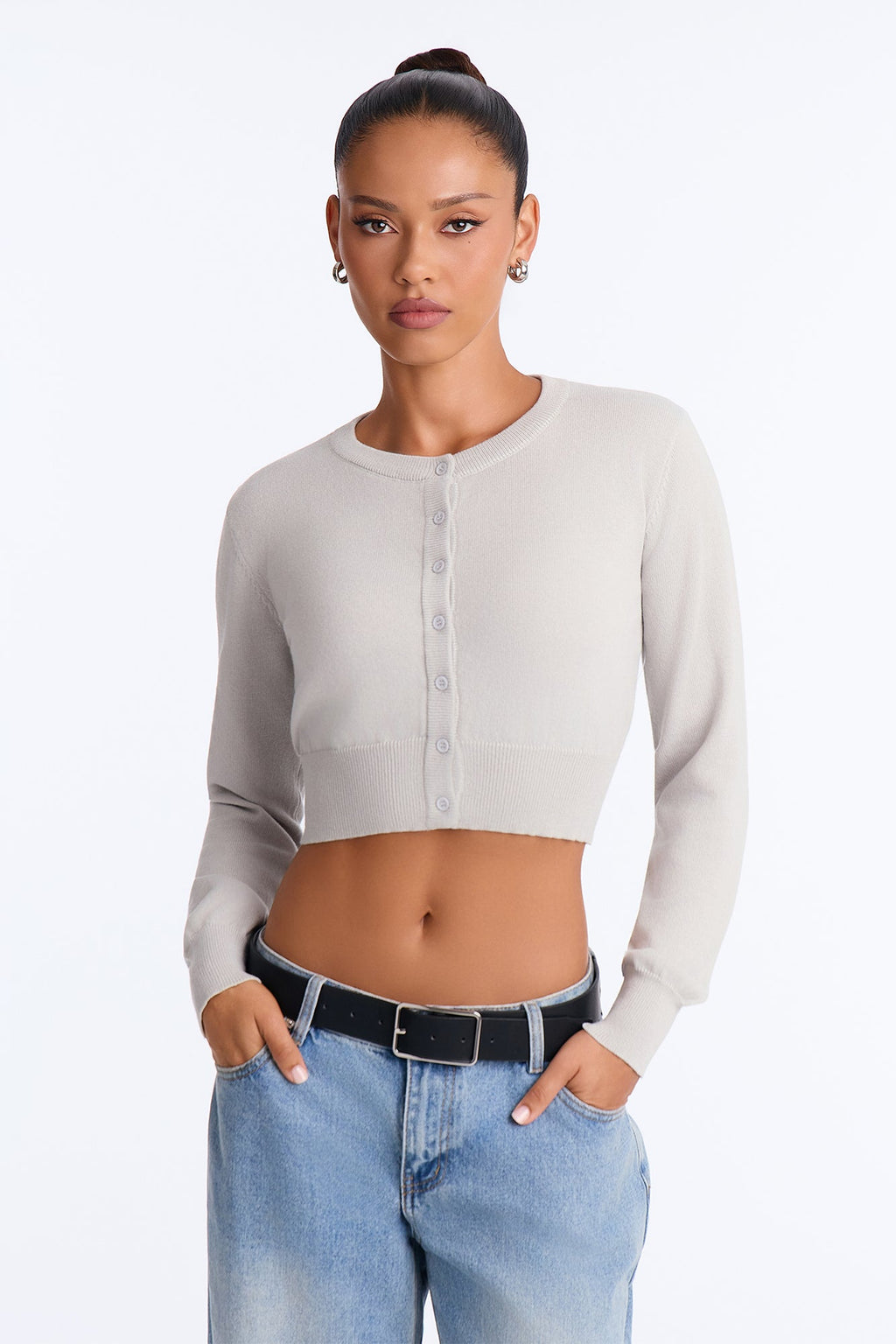 Warm Hearts Button Up Cardigan - Grey