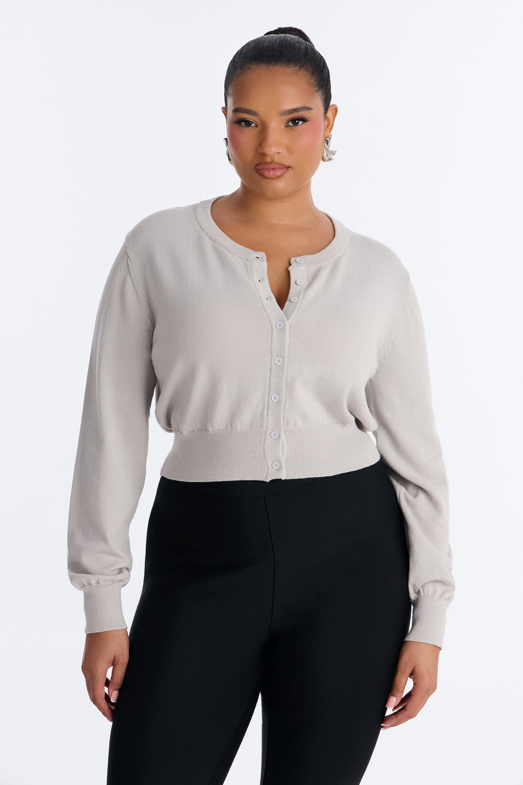 Warm Hearts Button Up Cardigan - Grey