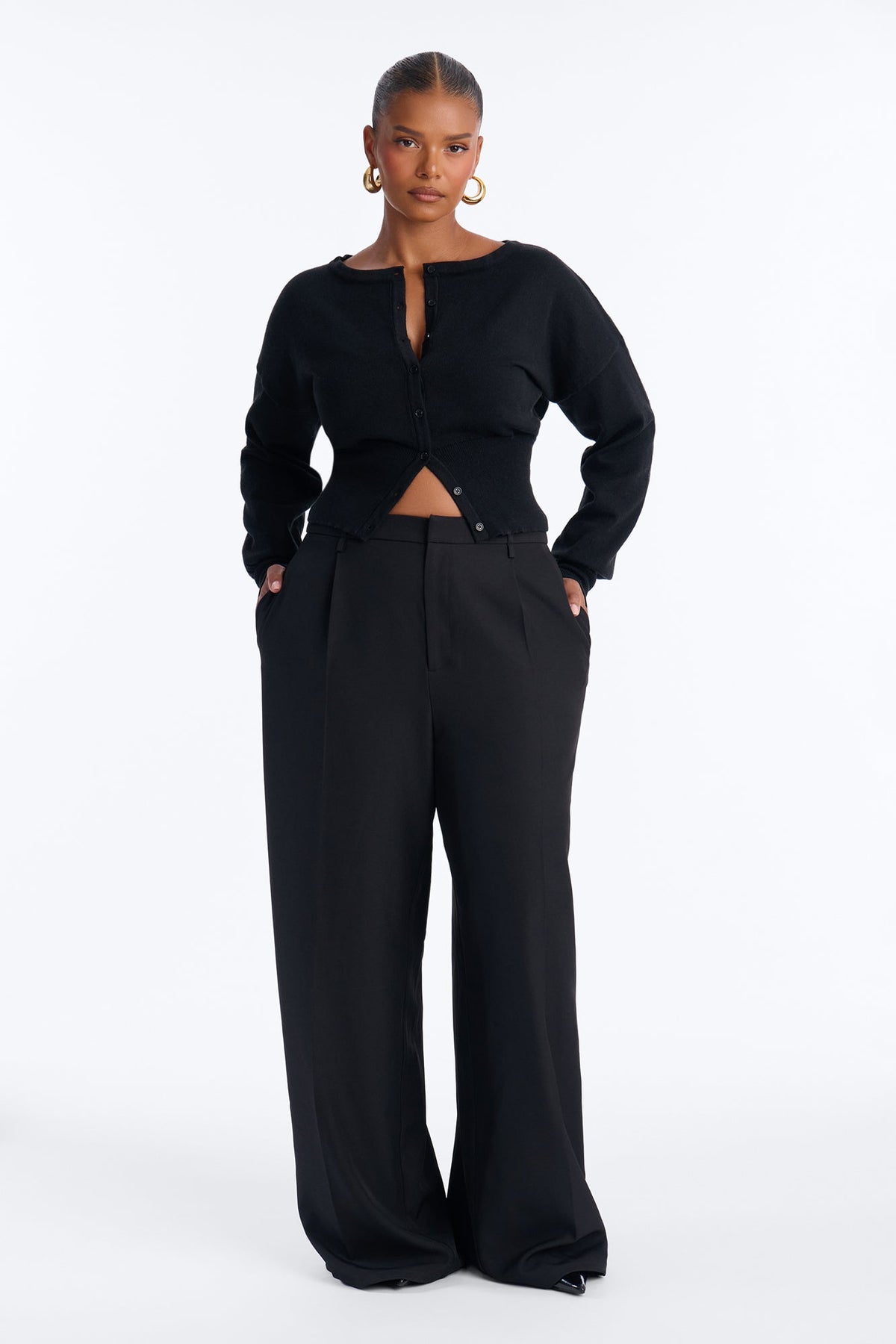 Soft Dreams Button Up Cardigan - Black