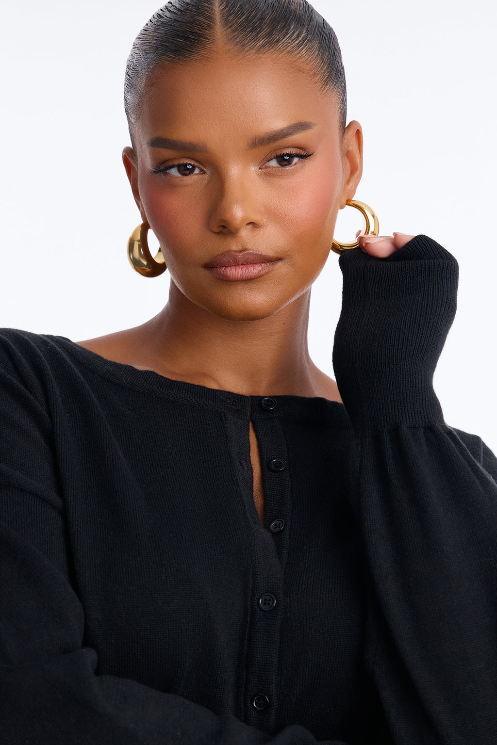 Soft Dreams Button Up Cardigan - Black