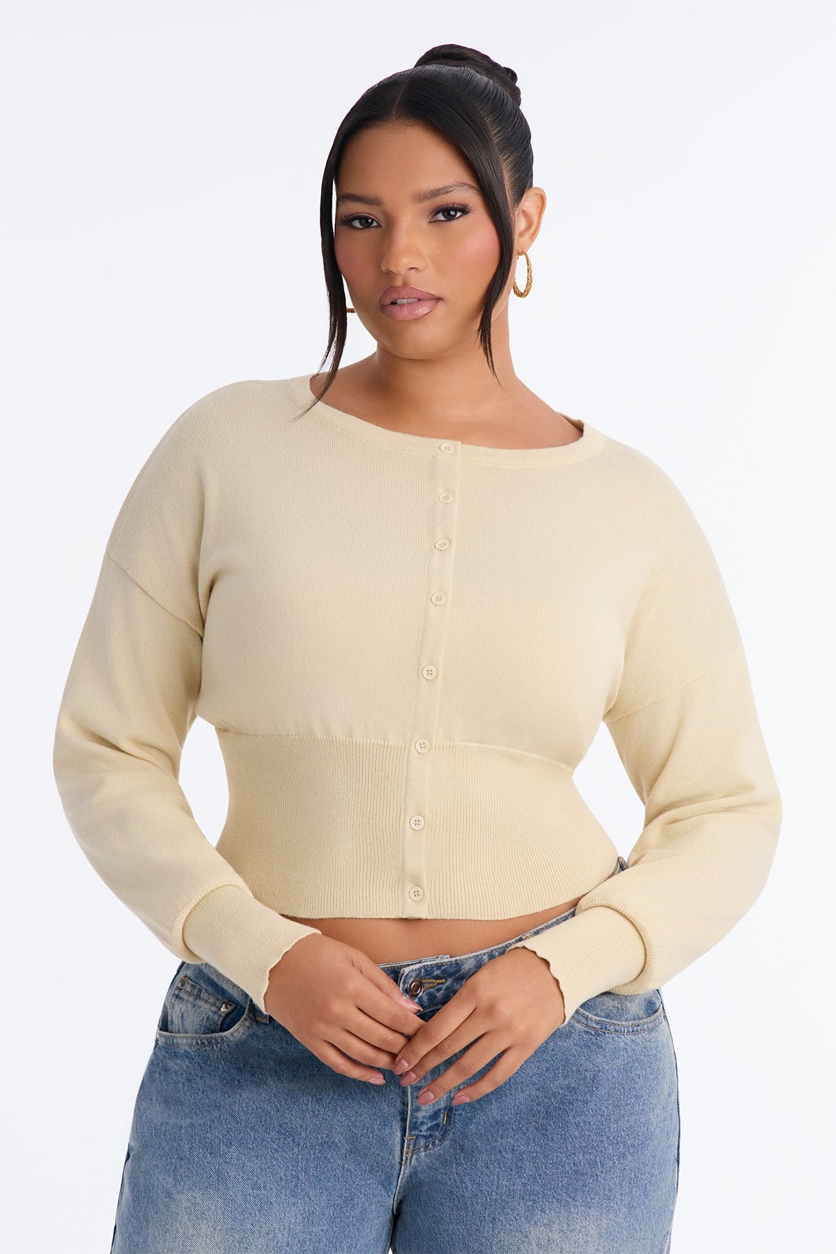 Soft Dreams Button Up Cardigan - Cream