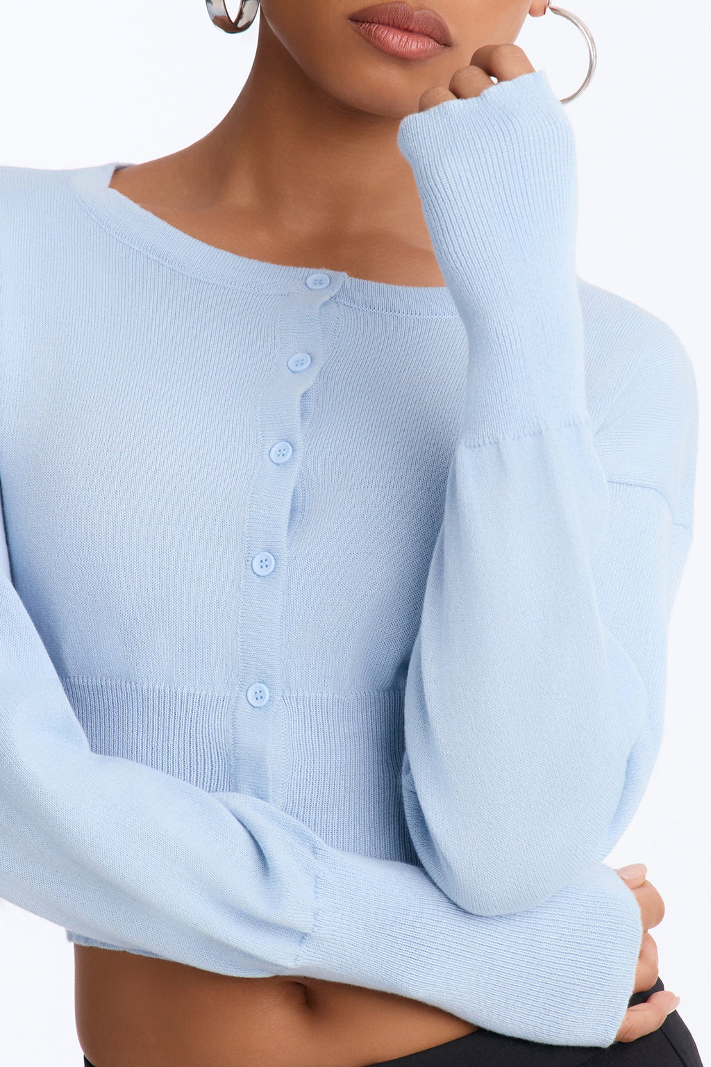 Soft Dreams Button Up Cardigan - Dusty Blue