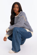 Soft Winds Striped Pullover Sweater - Blue/combo