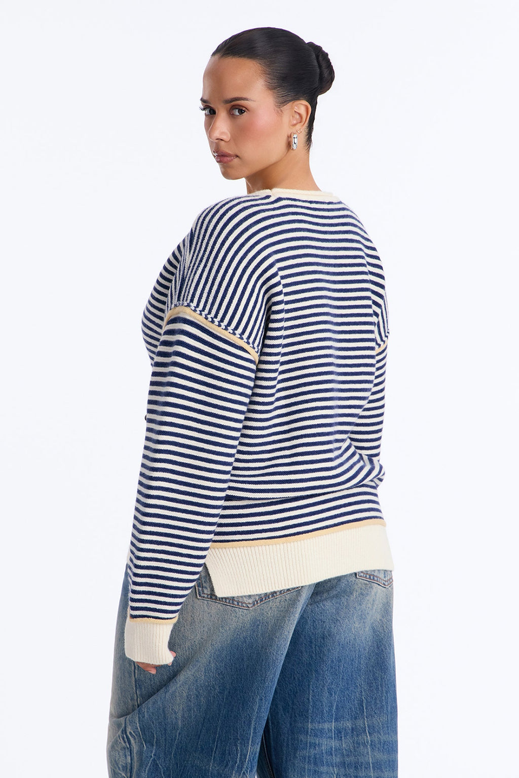 Soft Winds Striped Pullover Sweater - Blue/combo