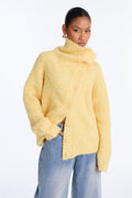 Marcy Mock Neck Oversized Cardigan - Yellow