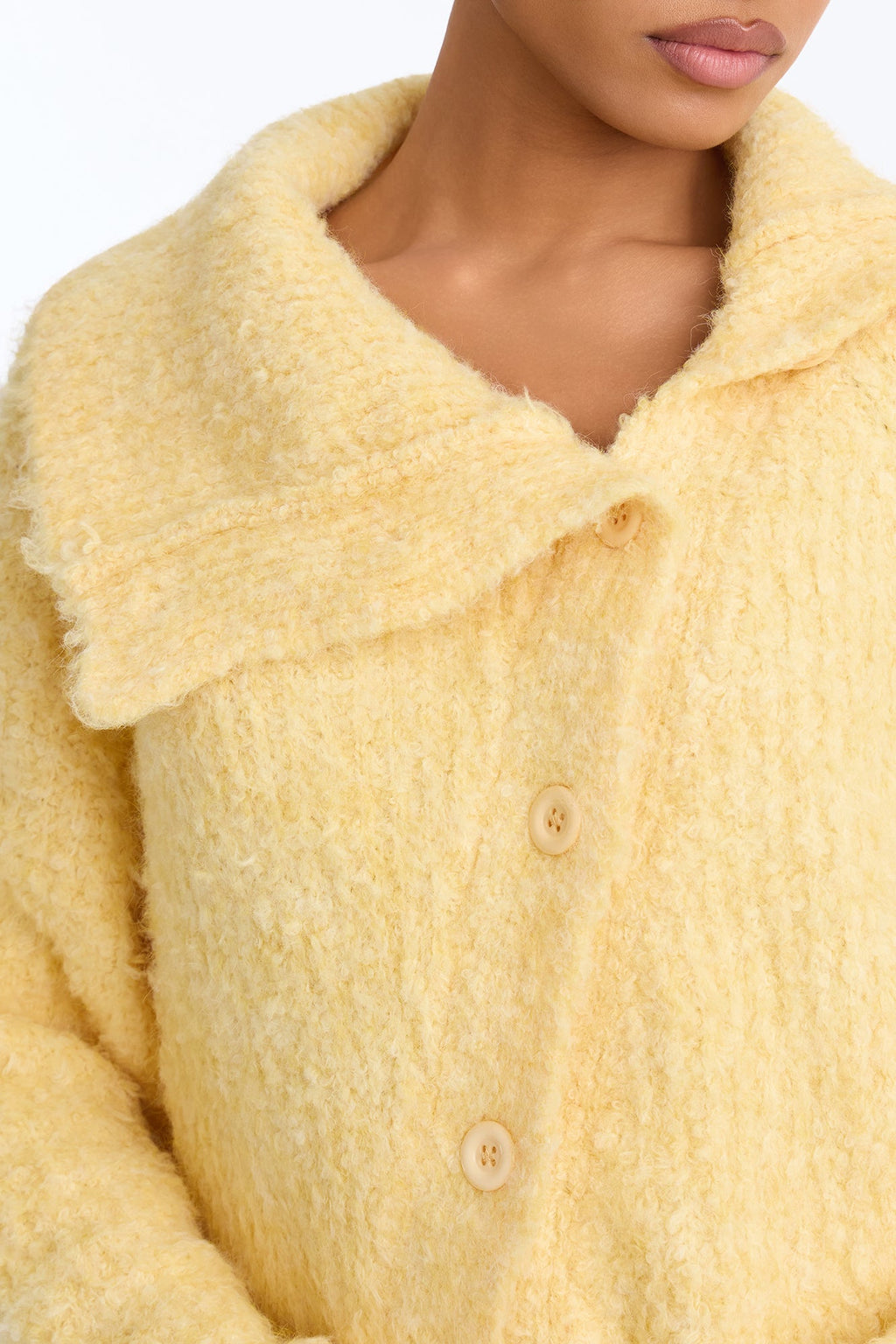 Marcy Mock Neck Oversized Cardigan - Yellow