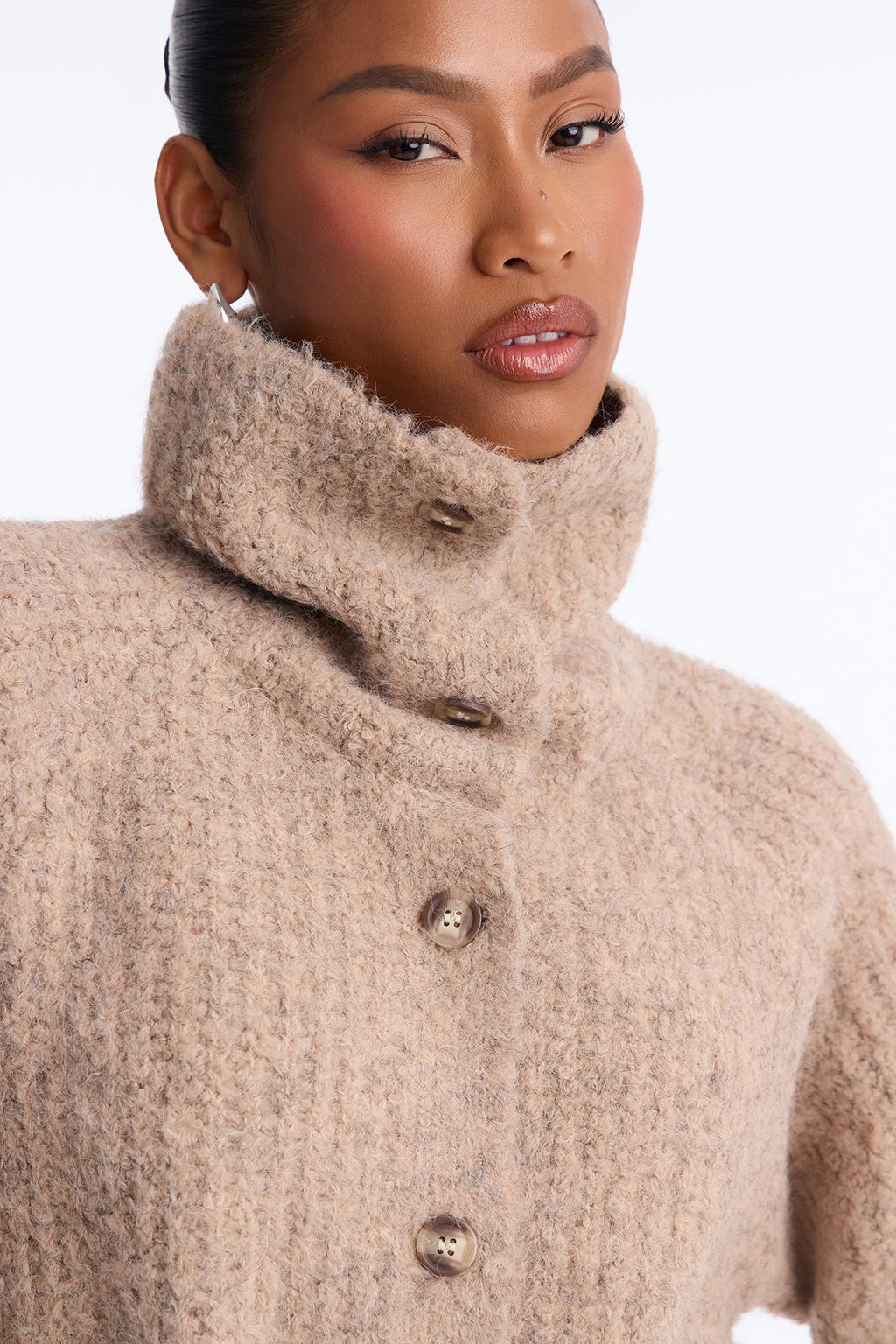Chai Kiss Chunky Tie Waist Cardigan - Oatmeal