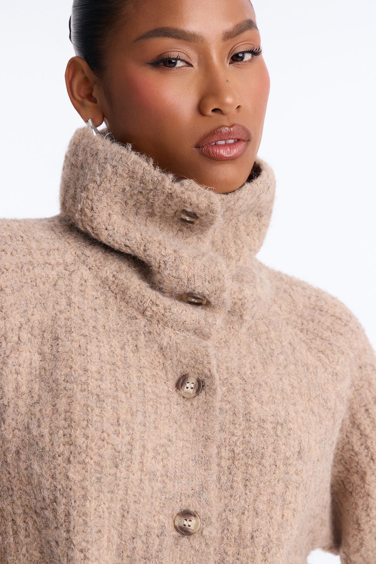 Chai Kiss Chunky Tie Waist Cardigan - Oatmeal