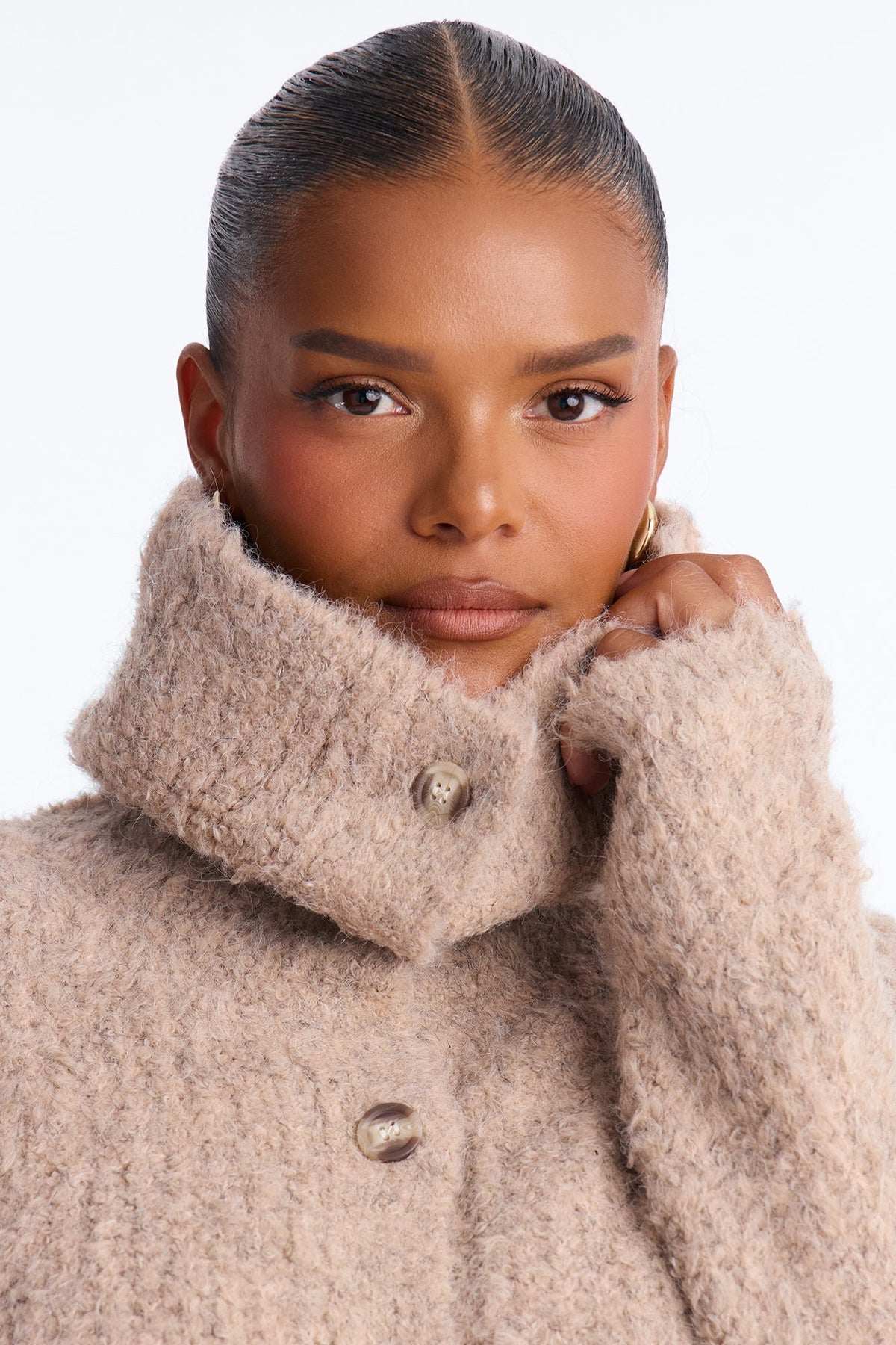 Chai Kiss Chunky Tie Waist Cardigan - Oatmeal