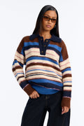 Mandy Striped Pullover Sweater - Blue/combo