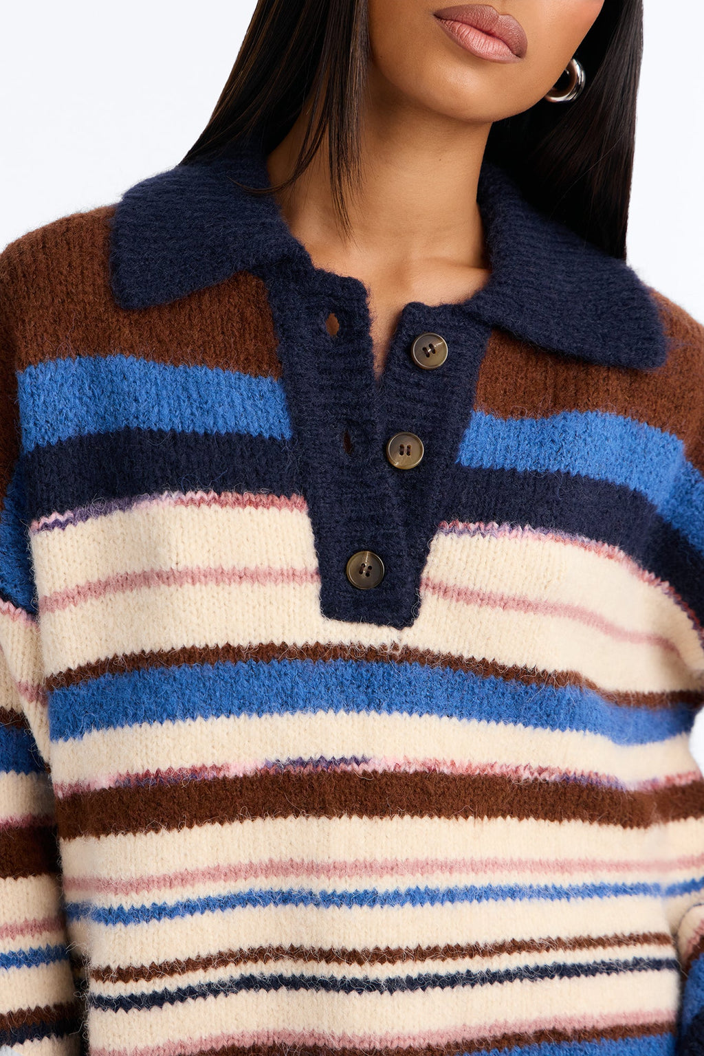 Mandy Striped Pullover Sweater - Blue/combo