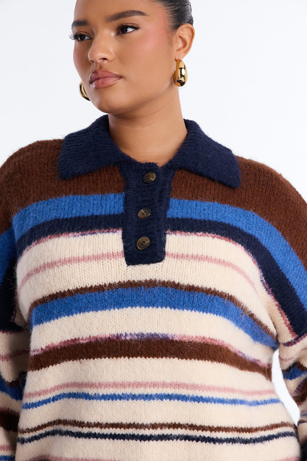 Mandy Striped Pullover Sweater - Blue/combo