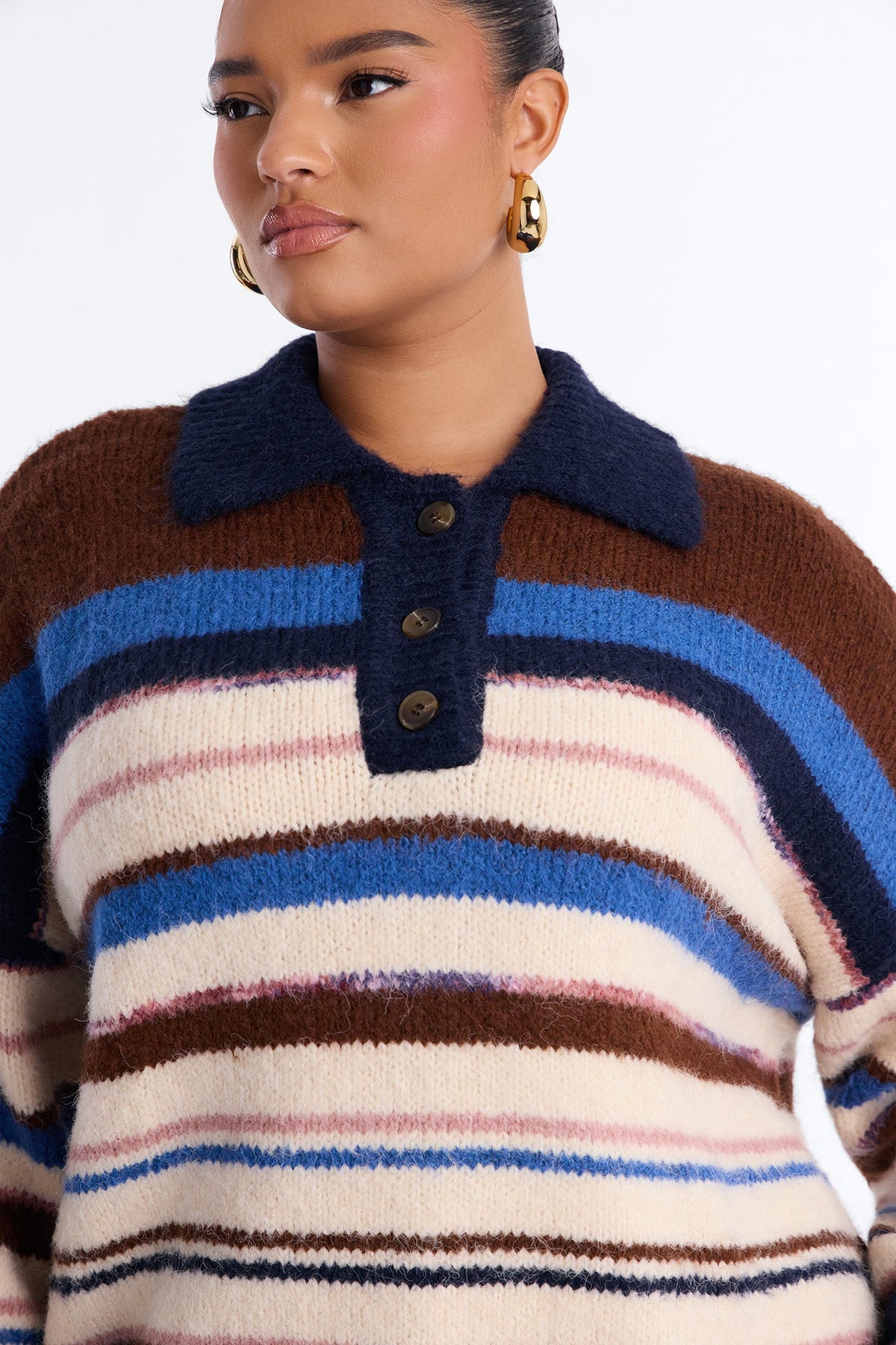 Mandy Striped Pullover Sweater - Blue/combo