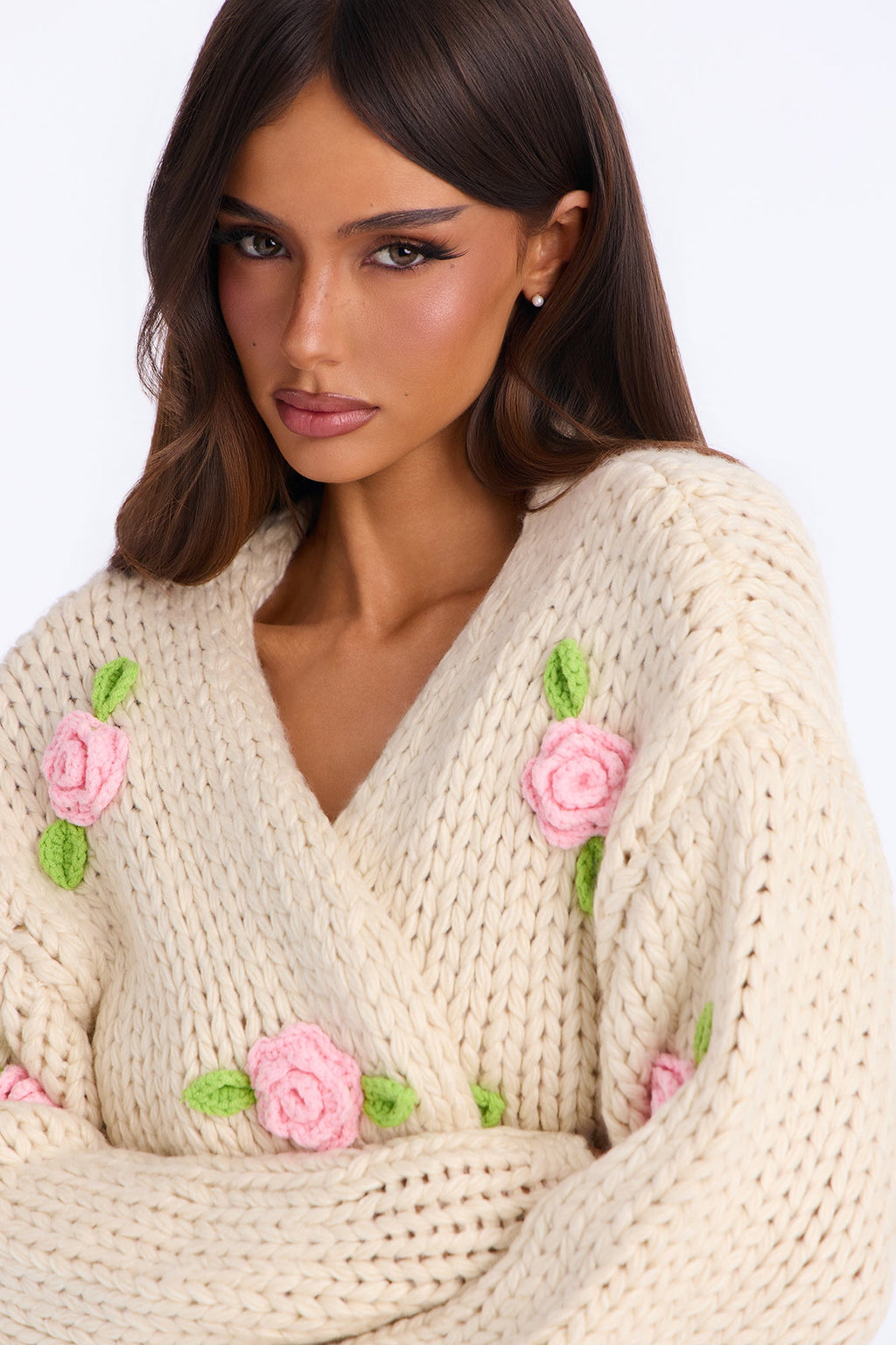 Floral Moments Embroidered Cardigan - Cream/combo