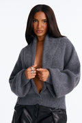 Dreaming Of Us Button Up Cardigan - Charcoal