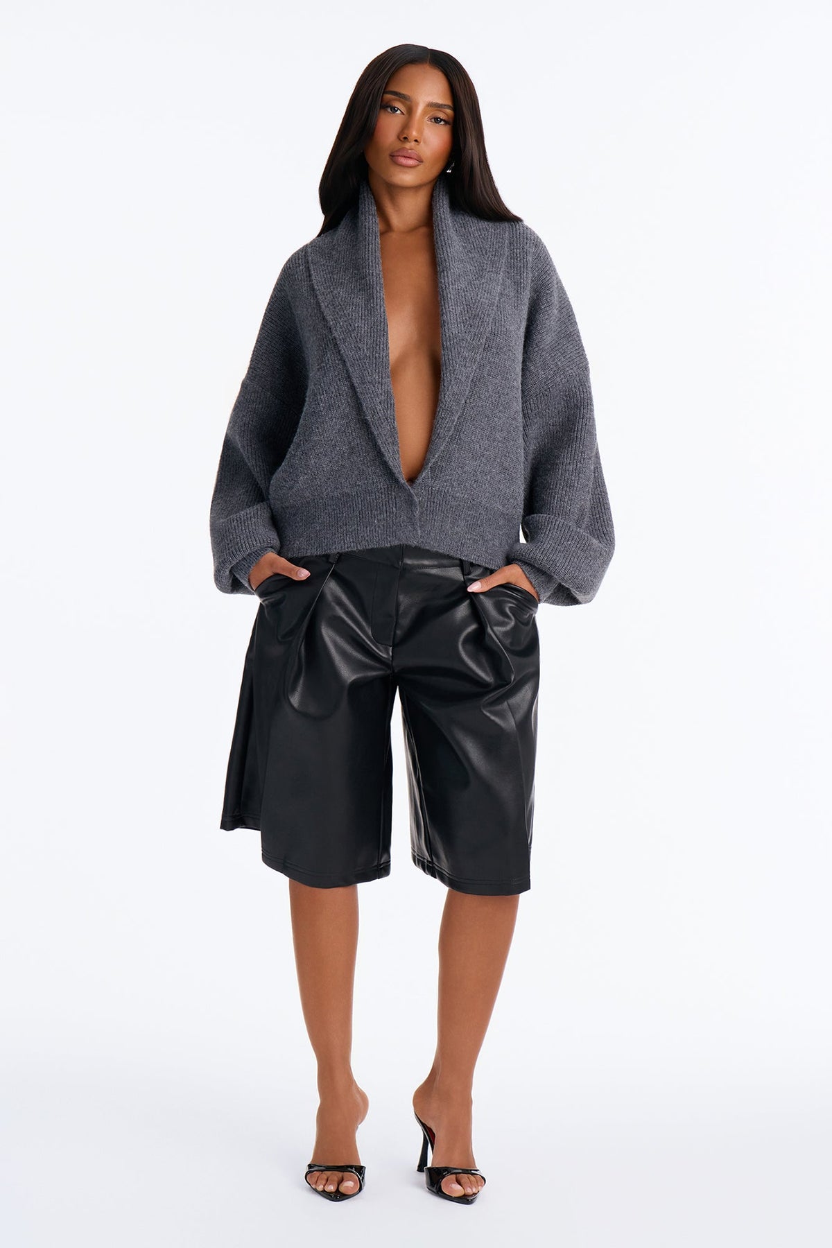 Dreaming Of Us Button Up Cardigan - Charcoal