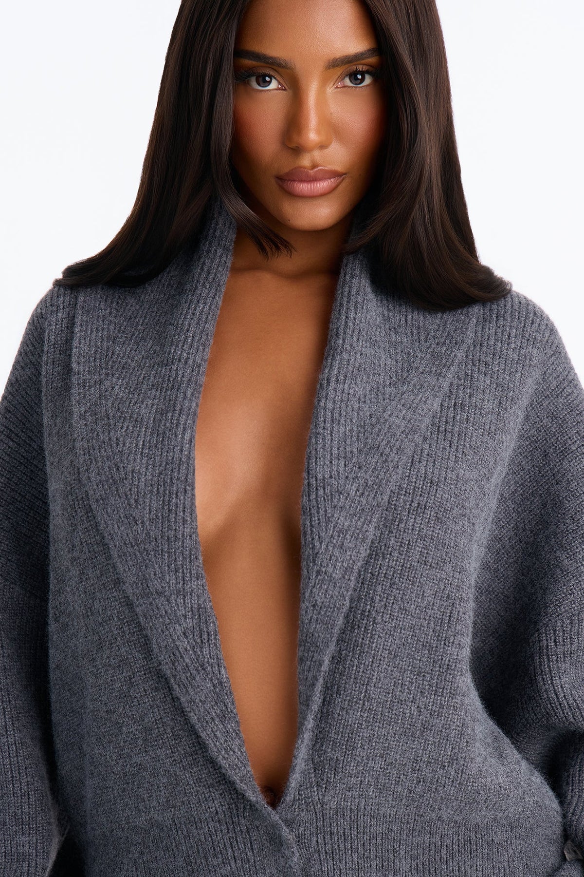 Dreaming Of Us Button Up Cardigan - Charcoal