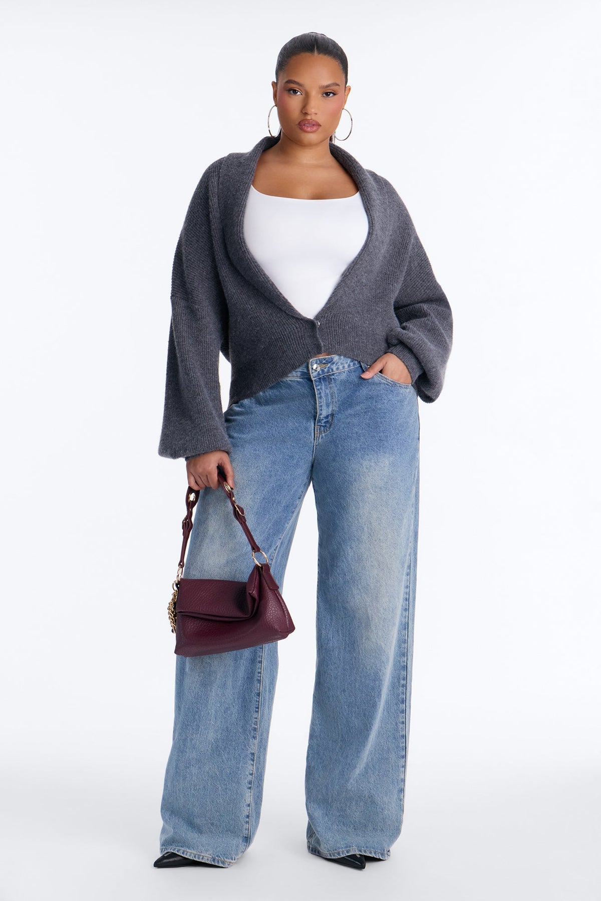 Dreaming Of Us Button Up Cardigan - Charcoal