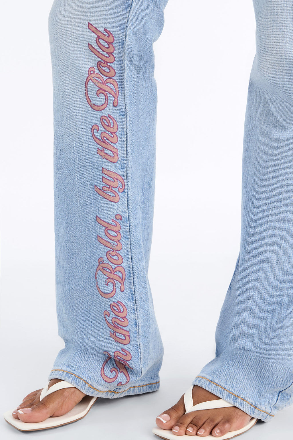Von Dutch Low Rise Winged Bootcut Jeans - Light Wash