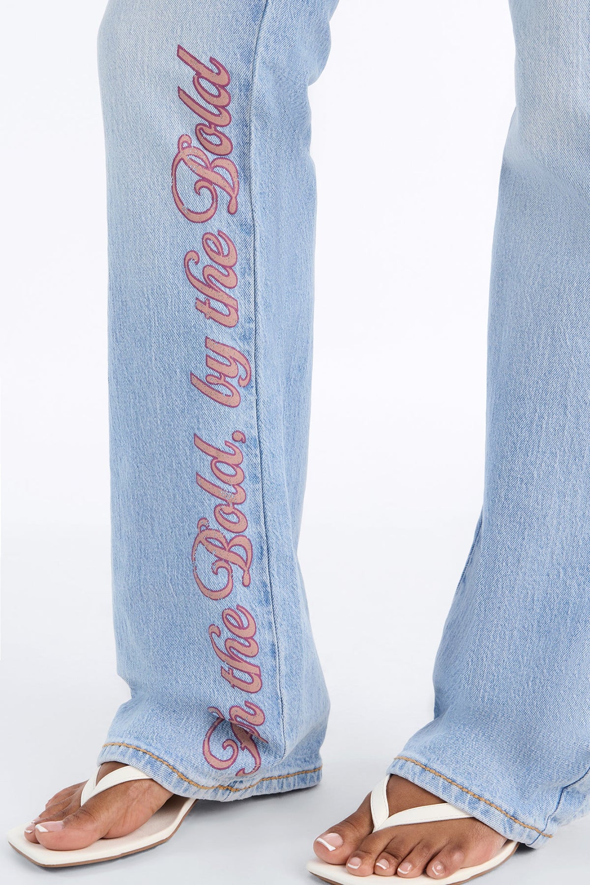 Von Dutch Low Rise Winged Bootcut Jeans - Light Wash
