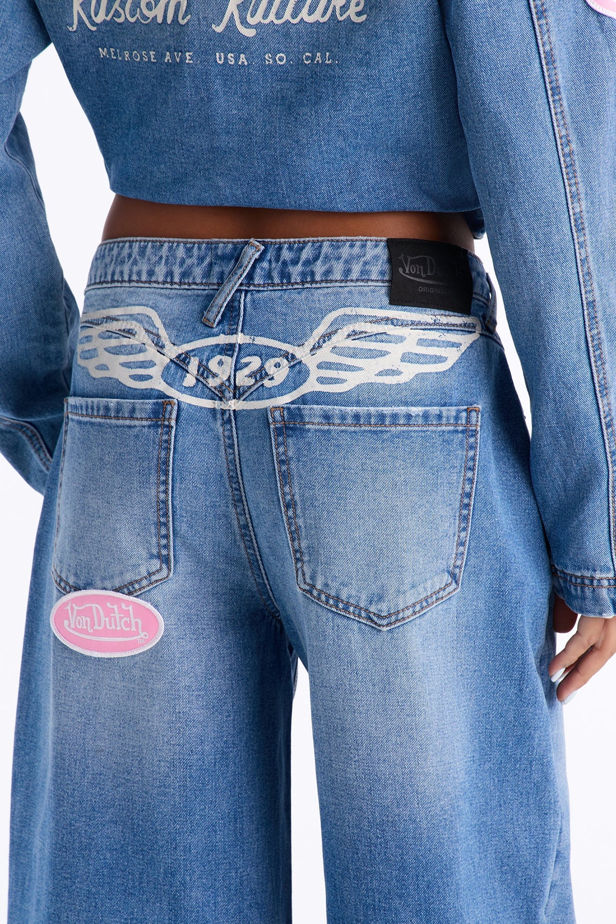 Von Dutch OG Wide Leg Jeans - Medium Wash