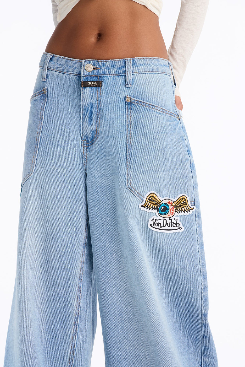 Von Dutch California Wide Leg Jeans - Light Wash