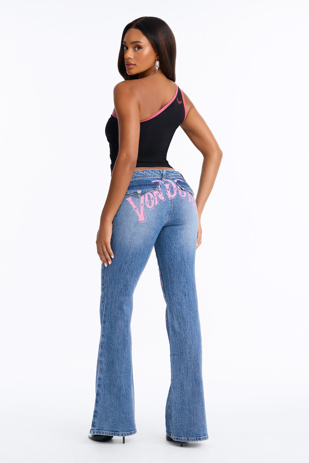 Von Dutch Low Rise Pocket Flap Jeans - Medium Wash