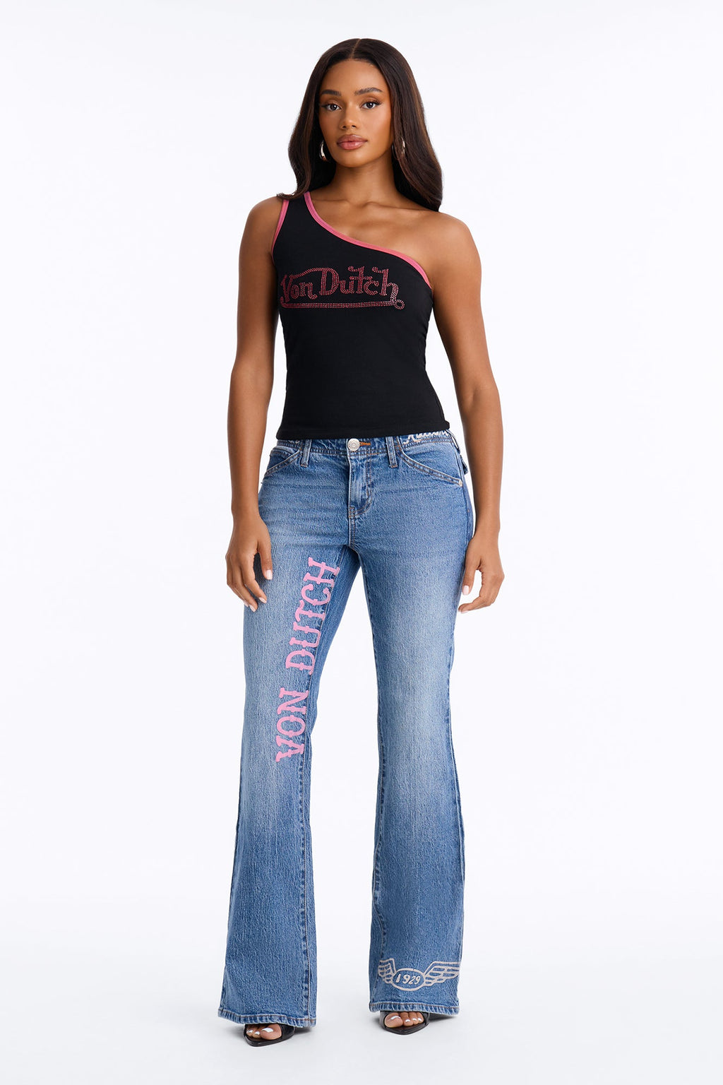 Von Dutch Low Rise Pocket Flap Jeans - Medium Wash