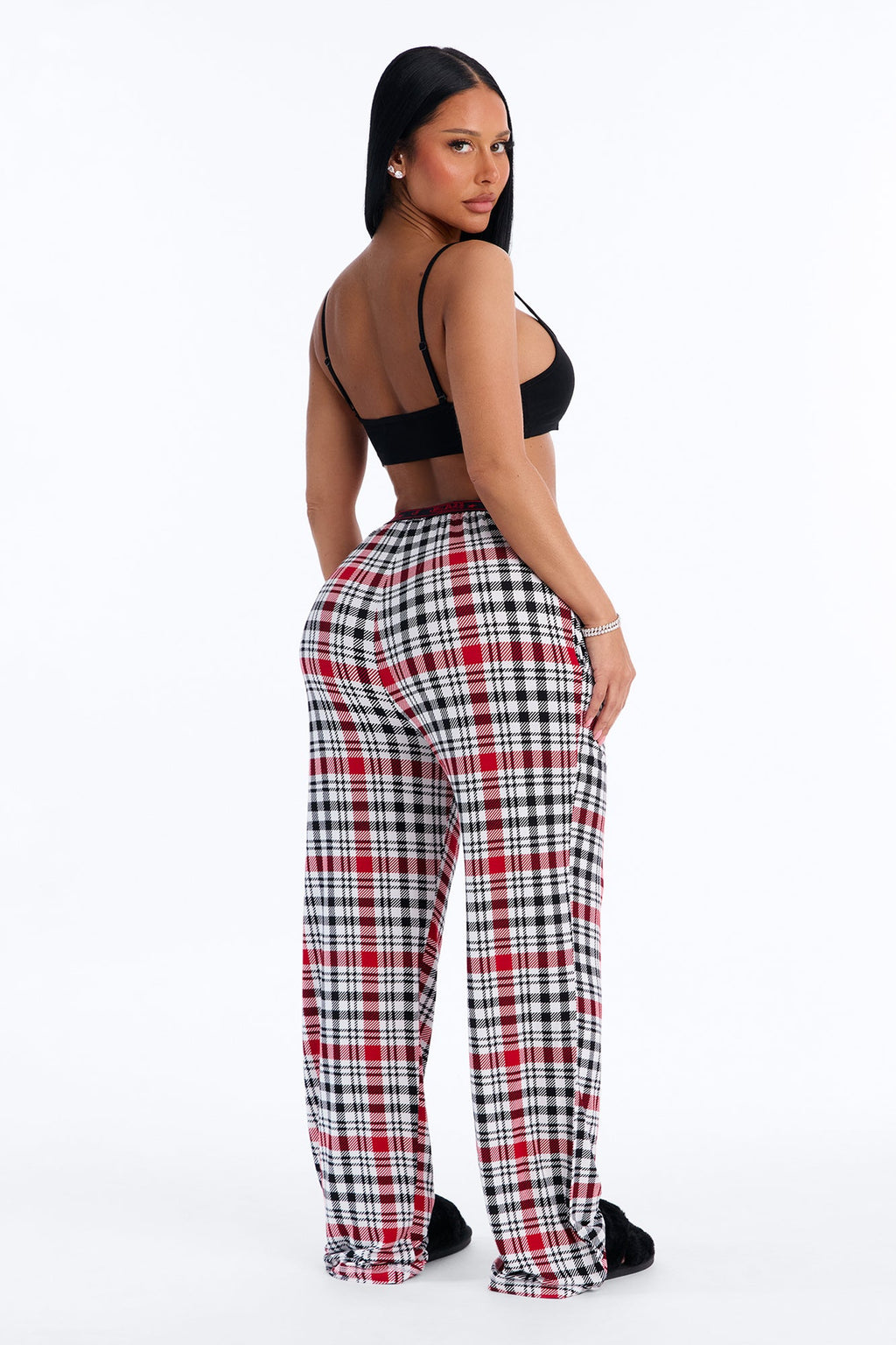 Von Dutch Bralette PJ Wide Leg Pant Set - Black/combo