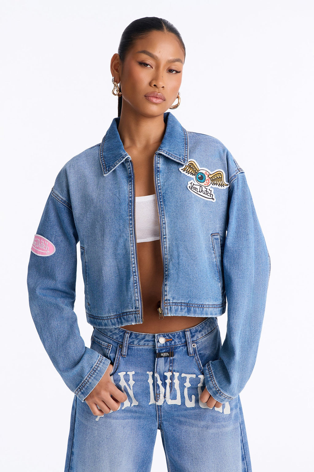 Von Dutch OG Denim Workwear Jacket - Medium Wash